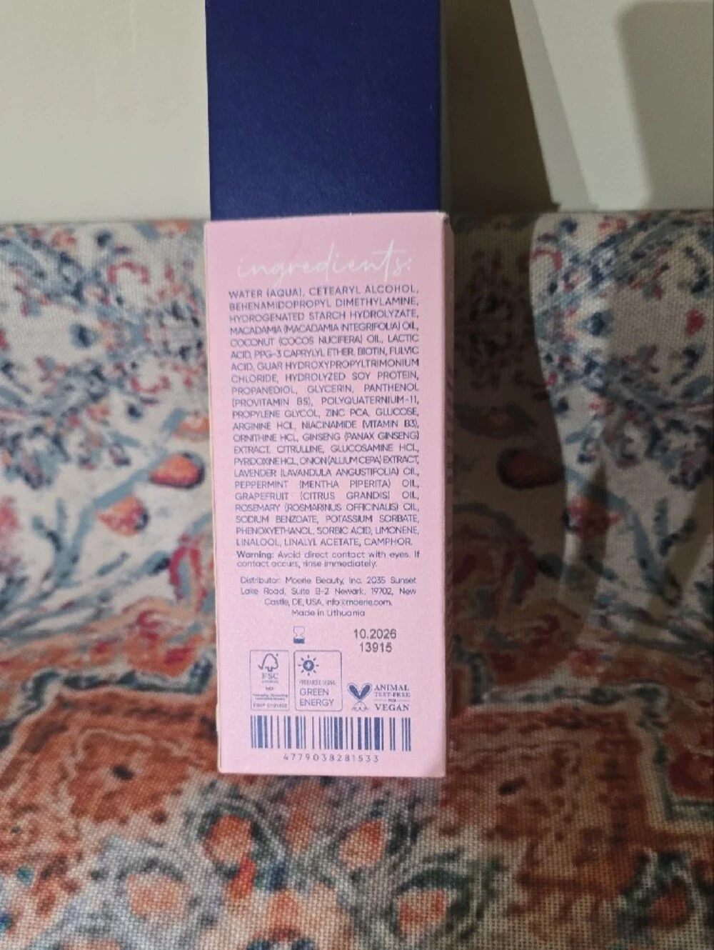 NWT Moerie Ultimate Hair Boost Smoothing Conditioner - Pink
